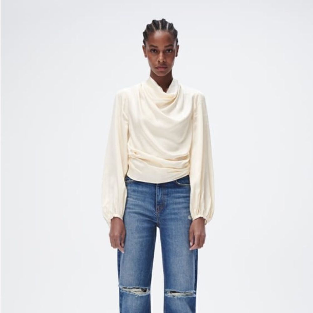 Zara DRAPED SATIN EFFECT TOP SPECIAL EDITION - Picture 3 of 12
